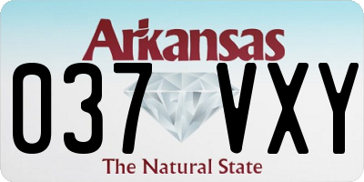 AR license plate 037VXY