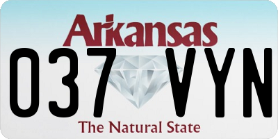 AR license plate 037VYN