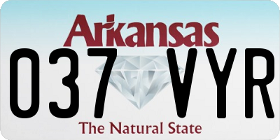 AR license plate 037VYR