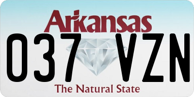 AR license plate 037VZN