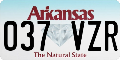 AR license plate 037VZR