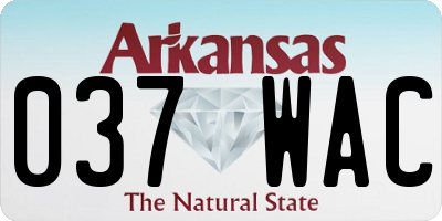 AR license plate 037WAC