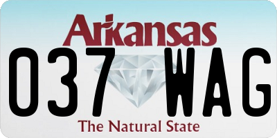 AR license plate 037WAG