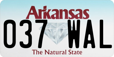 AR license plate 037WAL