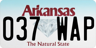AR license plate 037WAP