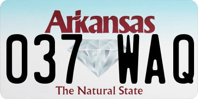 AR license plate 037WAQ