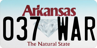 AR license plate 037WAR