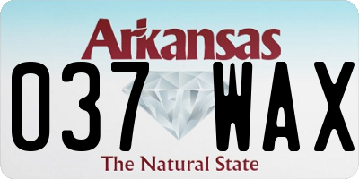AR license plate 037WAX