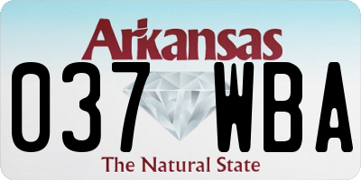 AR license plate 037WBA