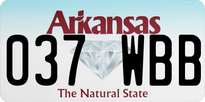 AR license plate 037WBB