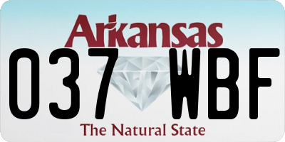 AR license plate 037WBF