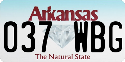 AR license plate 037WBG