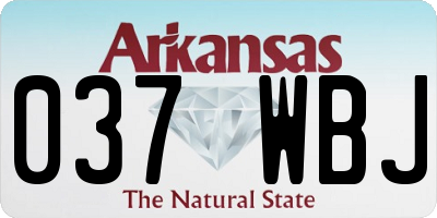 AR license plate 037WBJ