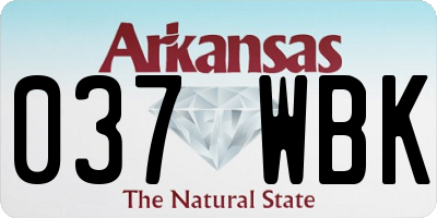 AR license plate 037WBK