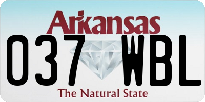 AR license plate 037WBL