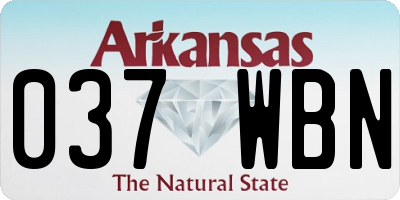 AR license plate 037WBN