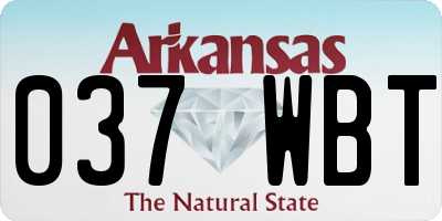 AR license plate 037WBT