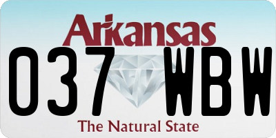 AR license plate 037WBW