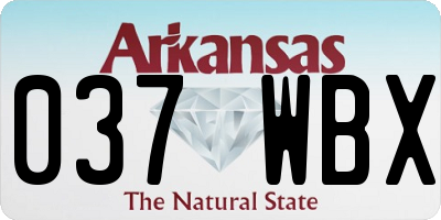 AR license plate 037WBX