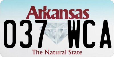 AR license plate 037WCA