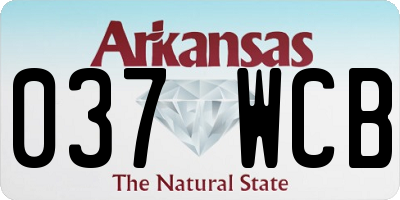 AR license plate 037WCB