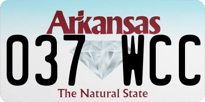 AR license plate 037WCC