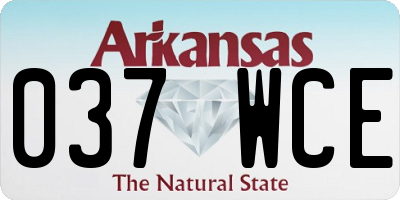 AR license plate 037WCE