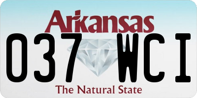 AR license plate 037WCI