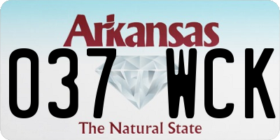 AR license plate 037WCK