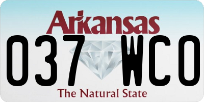 AR license plate 037WCO