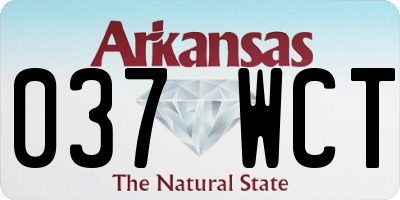 AR license plate 037WCT