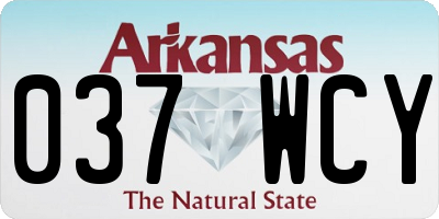 AR license plate 037WCY