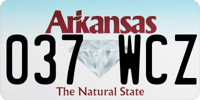 AR license plate 037WCZ