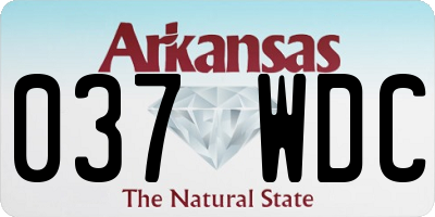 AR license plate 037WDC