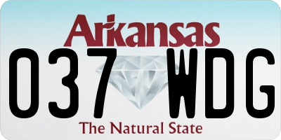 AR license plate 037WDG