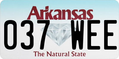 AR license plate 037WEE
