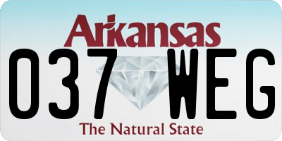AR license plate 037WEG