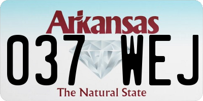 AR license plate 037WEJ