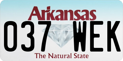 AR license plate 037WEK
