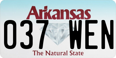 AR license plate 037WEN
