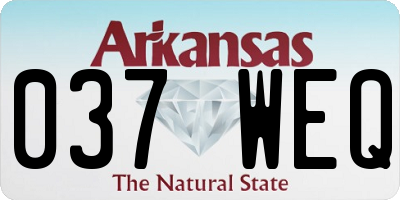 AR license plate 037WEQ