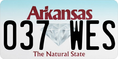 AR license plate 037WES
