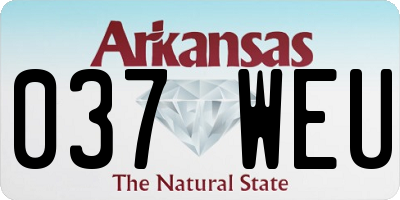 AR license plate 037WEU