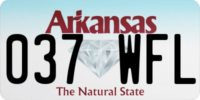 AR license plate 037WFL