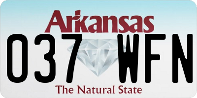 AR license plate 037WFN