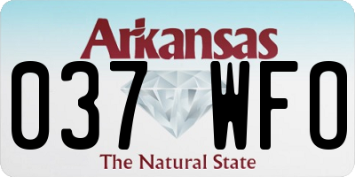 AR license plate 037WFO