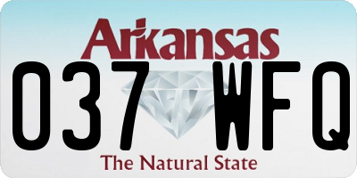 AR license plate 037WFQ