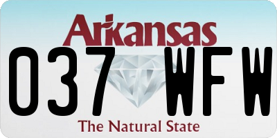 AR license plate 037WFW