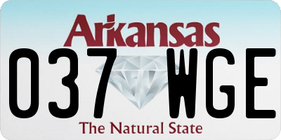AR license plate 037WGE