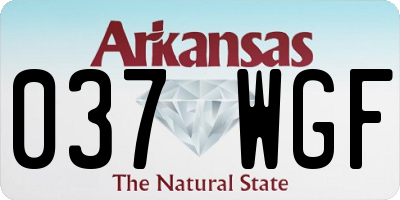 AR license plate 037WGF
